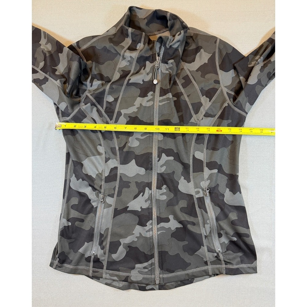 Yogalicious Lux Women Camo Full Zip Athletic Jacket Gray Black Size L Thumbholes - Picture 5 of 6